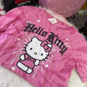 Hello Kitty Pink Tie Dye Shirt Small NEW Tattoo Butterfly